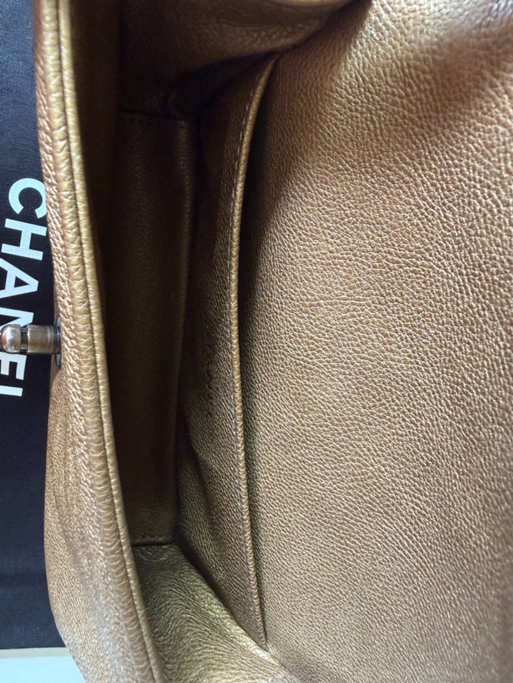 CHANEL Bronze Quilted Boy Flap Shoulder Bag with Chain - Picture 10 of 12